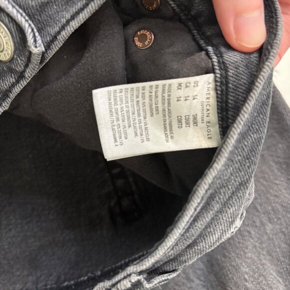 American Eagle 90s Bootcut Jeans Womens Black Cotton Blend Size 14 Short - Picture 11 of 12